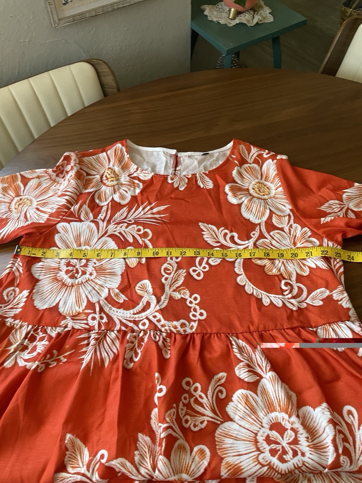 Vint Handmade 4x Orange Floral Hawaiian Luau Hostess Maxi DressTropical Mahalo