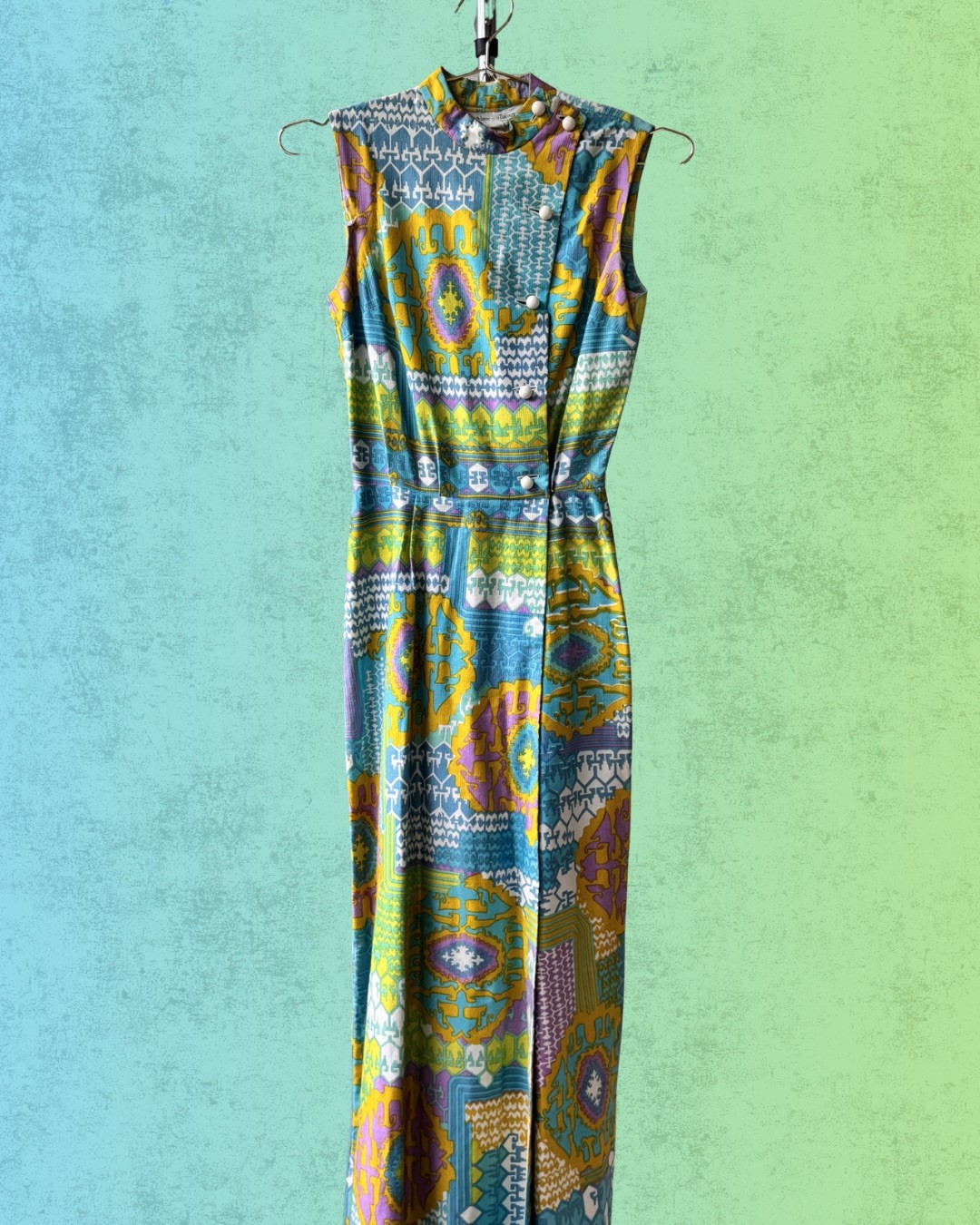 Absolutely Stunning 1960s Alex Colman Jumpsuit disguised as maxi dress
