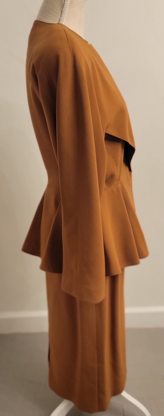 Vtg Skirt Suit Sz 8 French Import Couture 80’s Paris Wool Jacques Molko Note Gvc