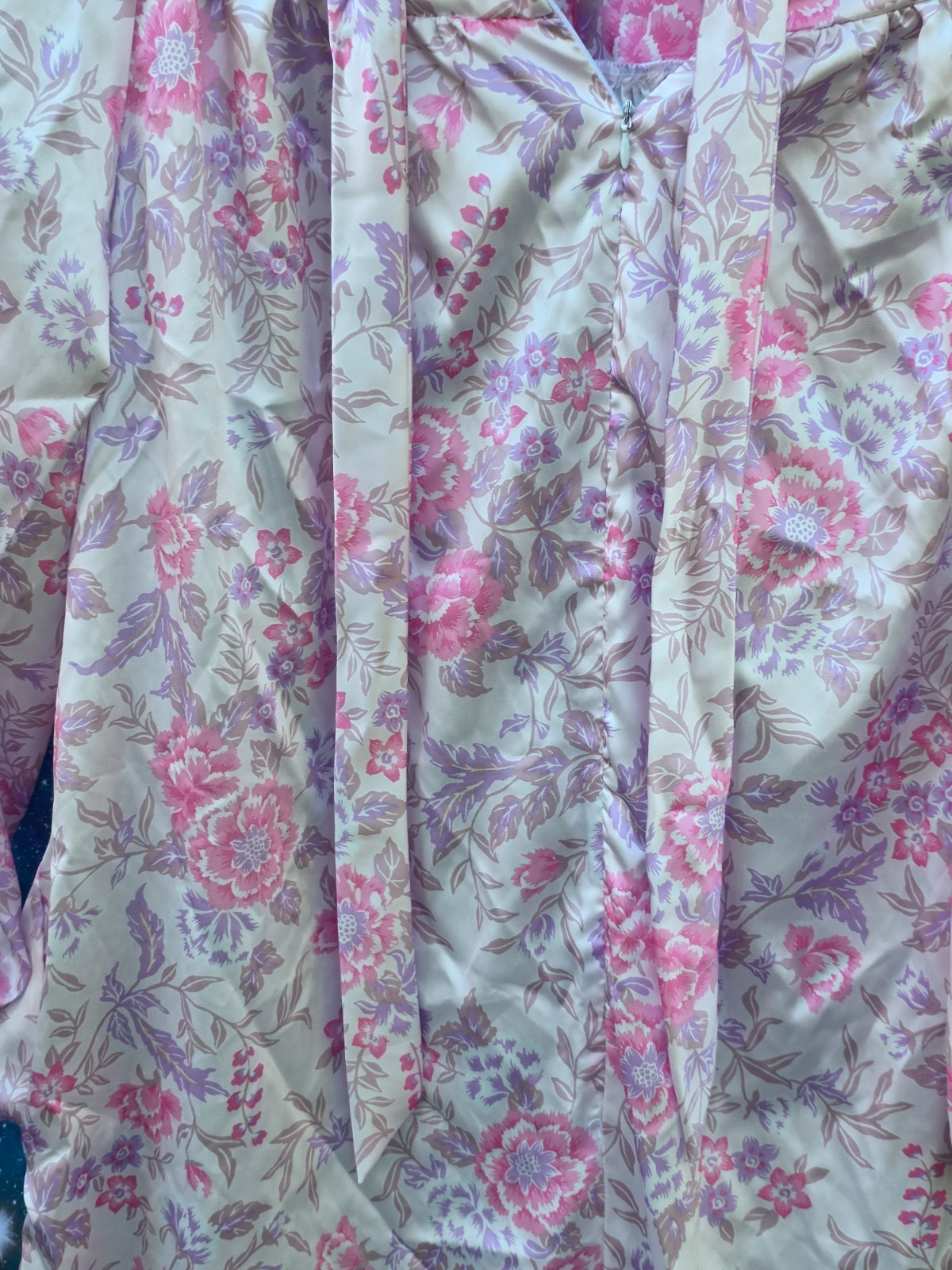 Vintage Evelyn Pearson Pink Floral flowers nightGown night gown Robe medium