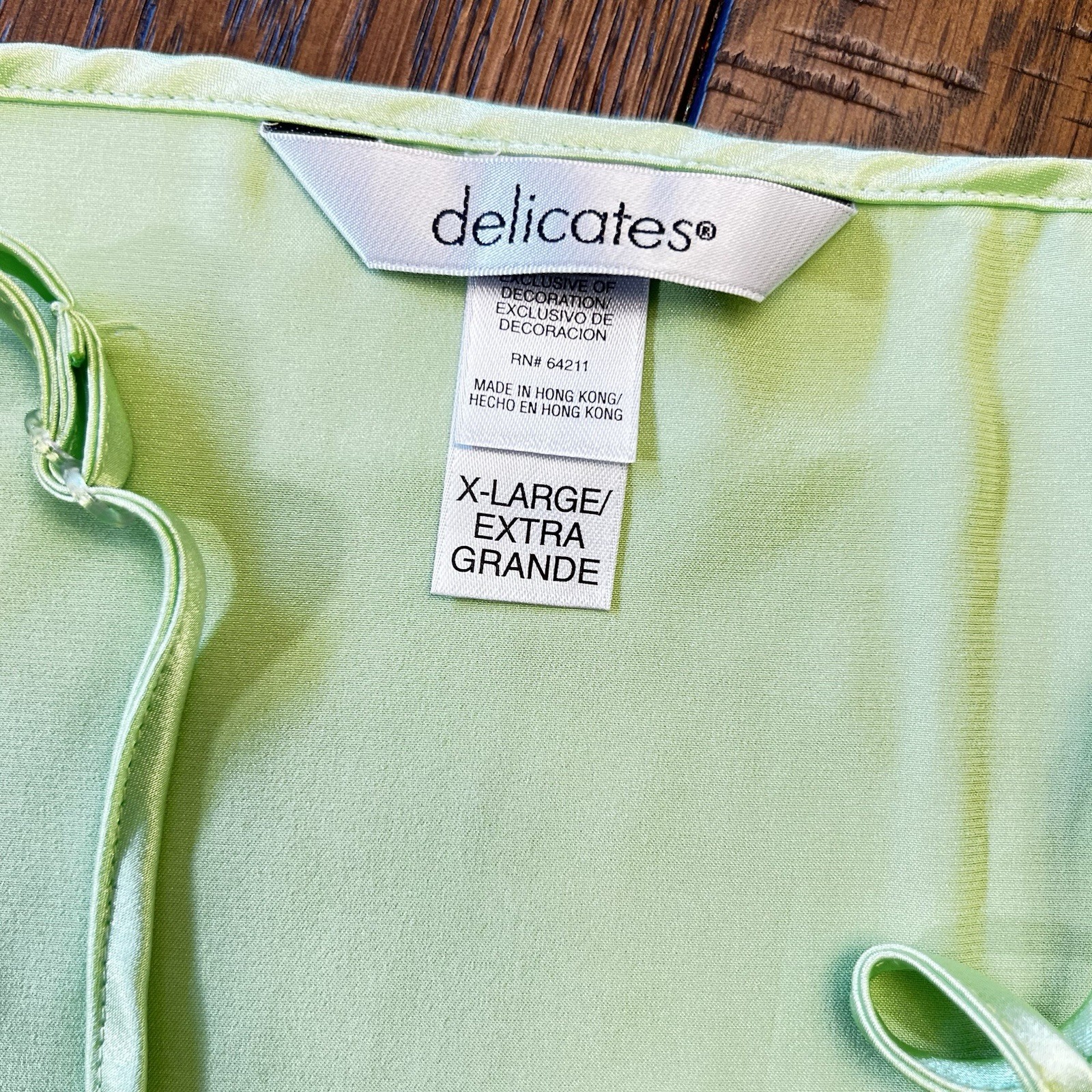 Women’s Delicates Camisole Lime Green Lace XL, Adjustable Straps Poly/Spandex