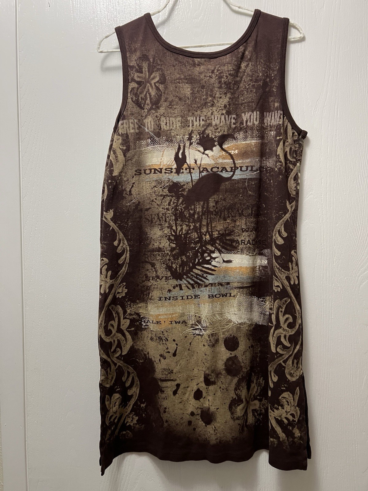 Vtg Pacific Cove Beach Dress Size Medium 80s 90s Casual Acapulco Cotton Made USA
