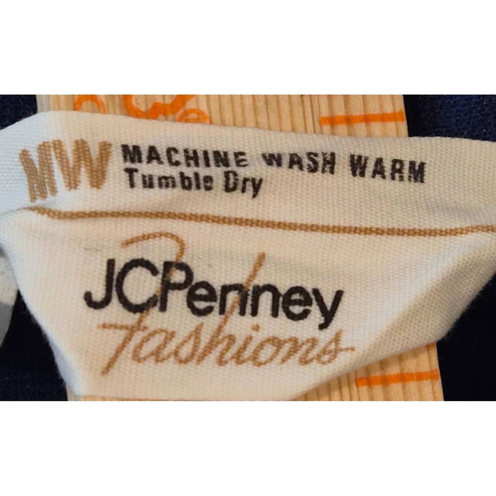 Vintage JCPenney Fashions Navy Blue Floral Embroidered 70s Polyester Shirt 10