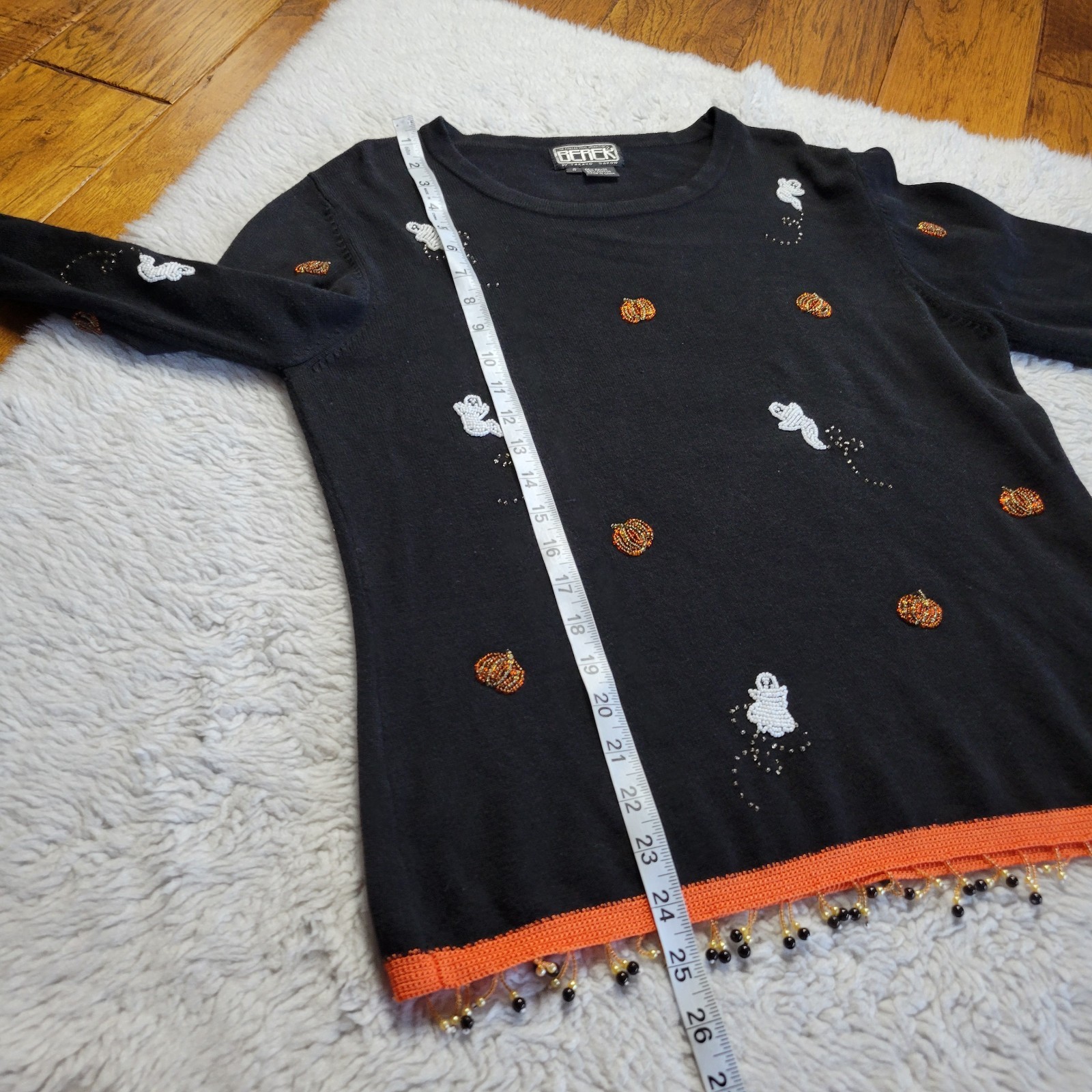 BEREK Takako Sakon Vintage Halloween Sweater Women’s Small Beaded Black