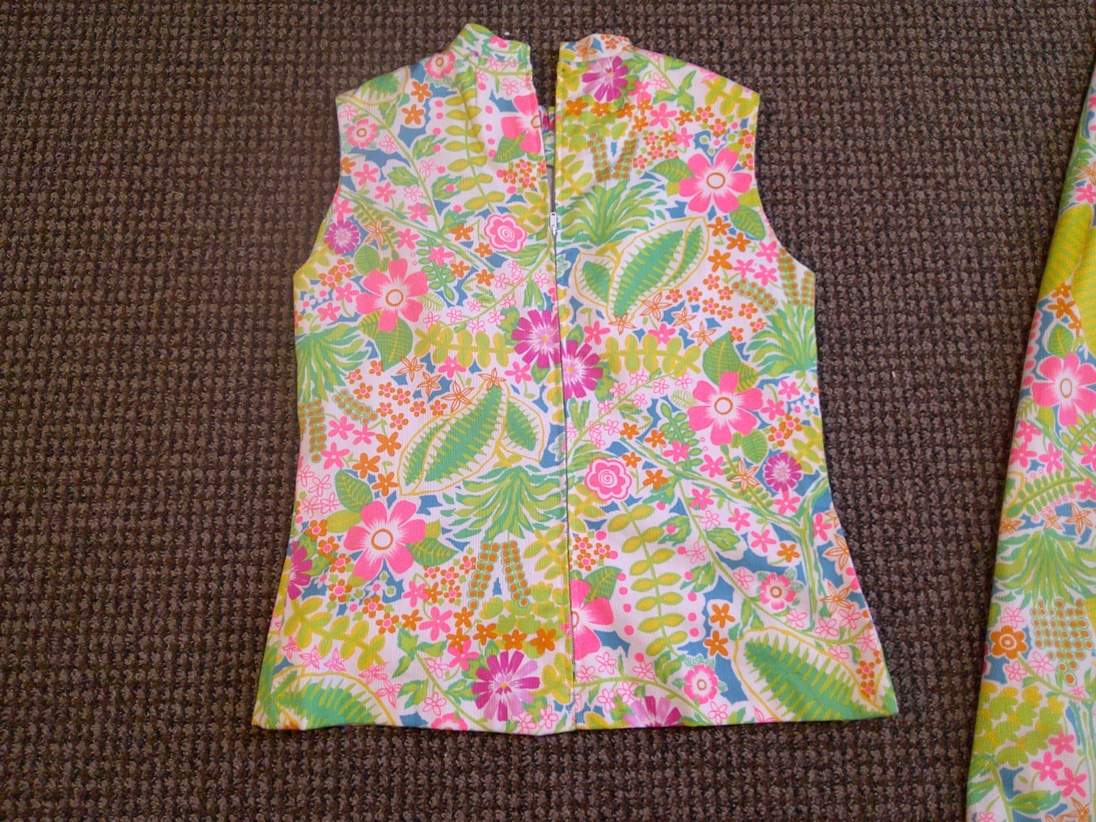 Vtg 60’s JAMISON BOUTIQUE 2 pc Lilly Style Neon Floral Tunic Top & Maxi Skirt M