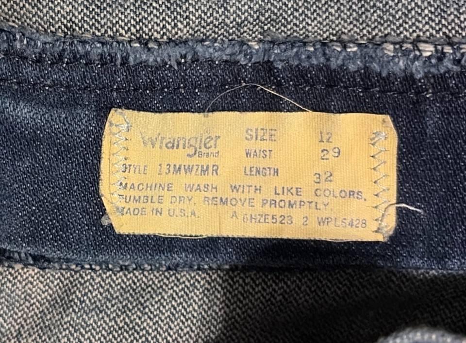 Vintage Wrangler Cowboy Cut Jeans Women’s Size 29×32 Indigo 13MWZMR USA Made 70s