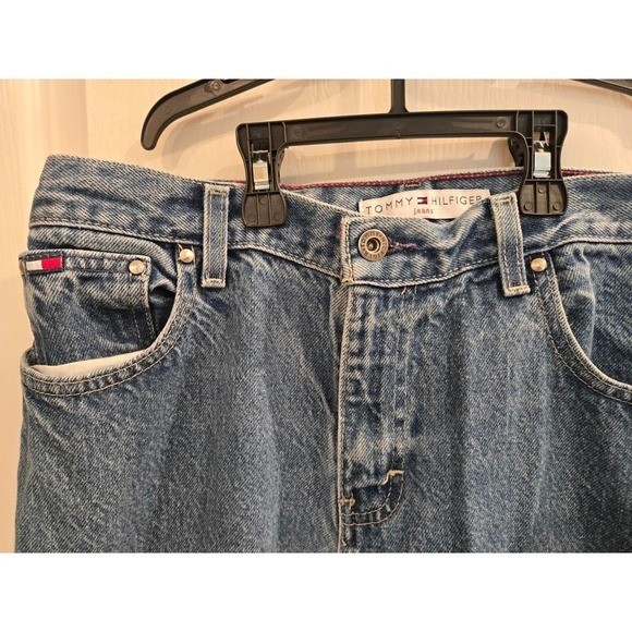 Vintage tommy Hilfiger blue denim jeans women size 6 Frayed Cuff 28 Inseam