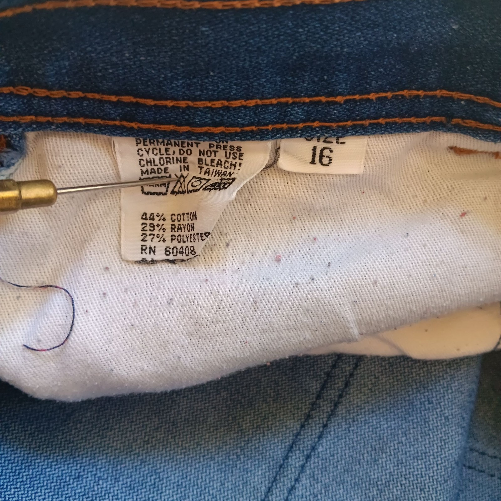 True Vintage Disco Jeans 16 30×32 Braxton High-Waist Denim Embroidered Pocket