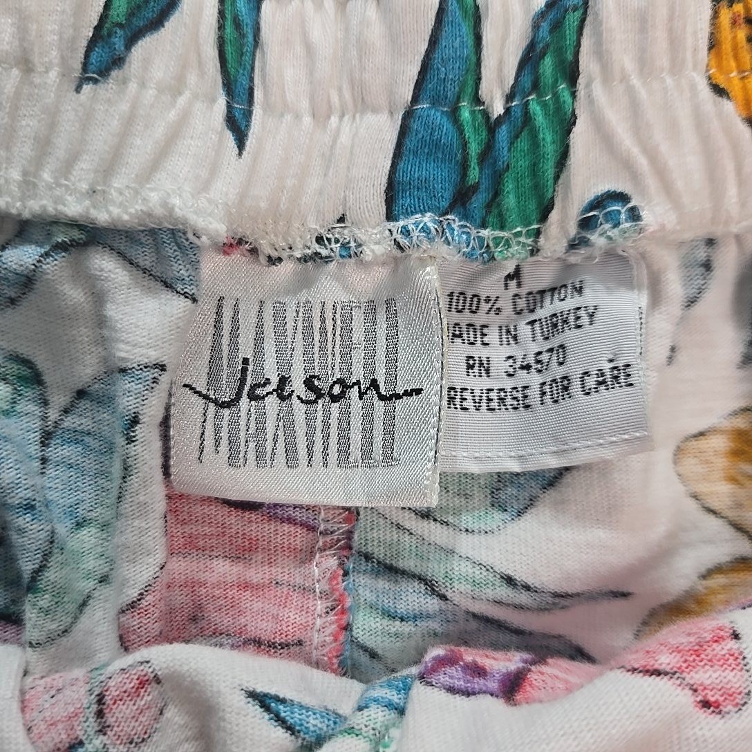VTG Jason Maxwell AOP 1980s M Shorts Women Tropical Floral Pineapple Cotton GUC