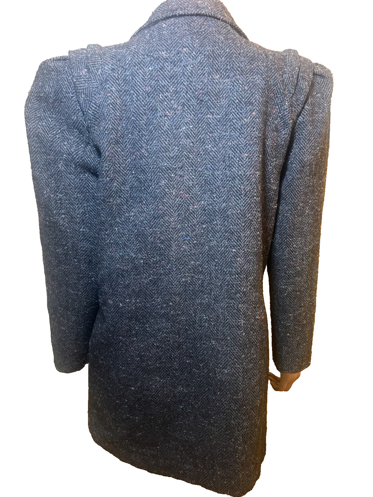 Vintage 80s Nubby Wool Blazer Coat Puffy Exaggerated Shoulders Size M