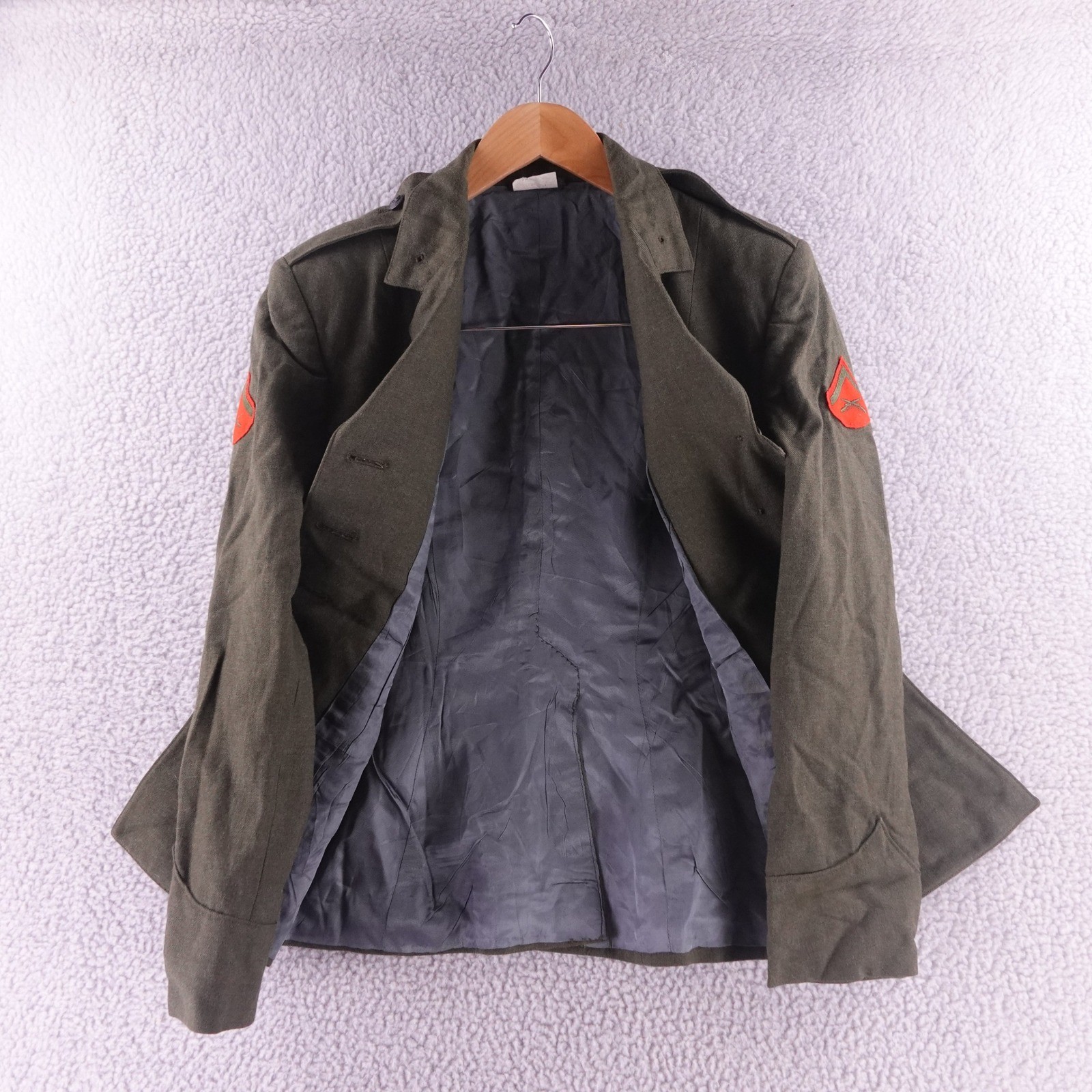Vintage 1985 USMC Marine Corps Wool Serge Ike Jacket Green Womans 12s