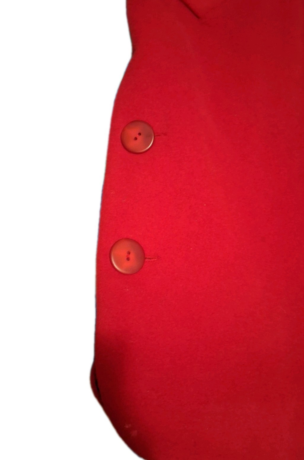 Rare Linda Richards 80s 100%Wool Coat Red Gray Double Lapel Oversized Maximalist