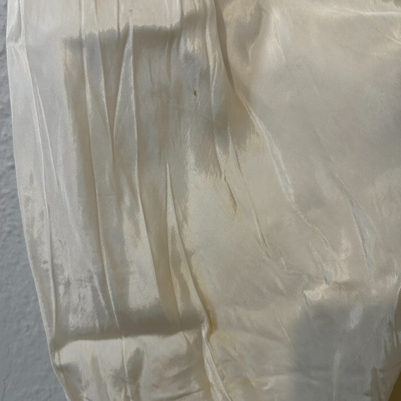 Antique 1930s Bias Cut Silk Rayon Cream White Nightgown