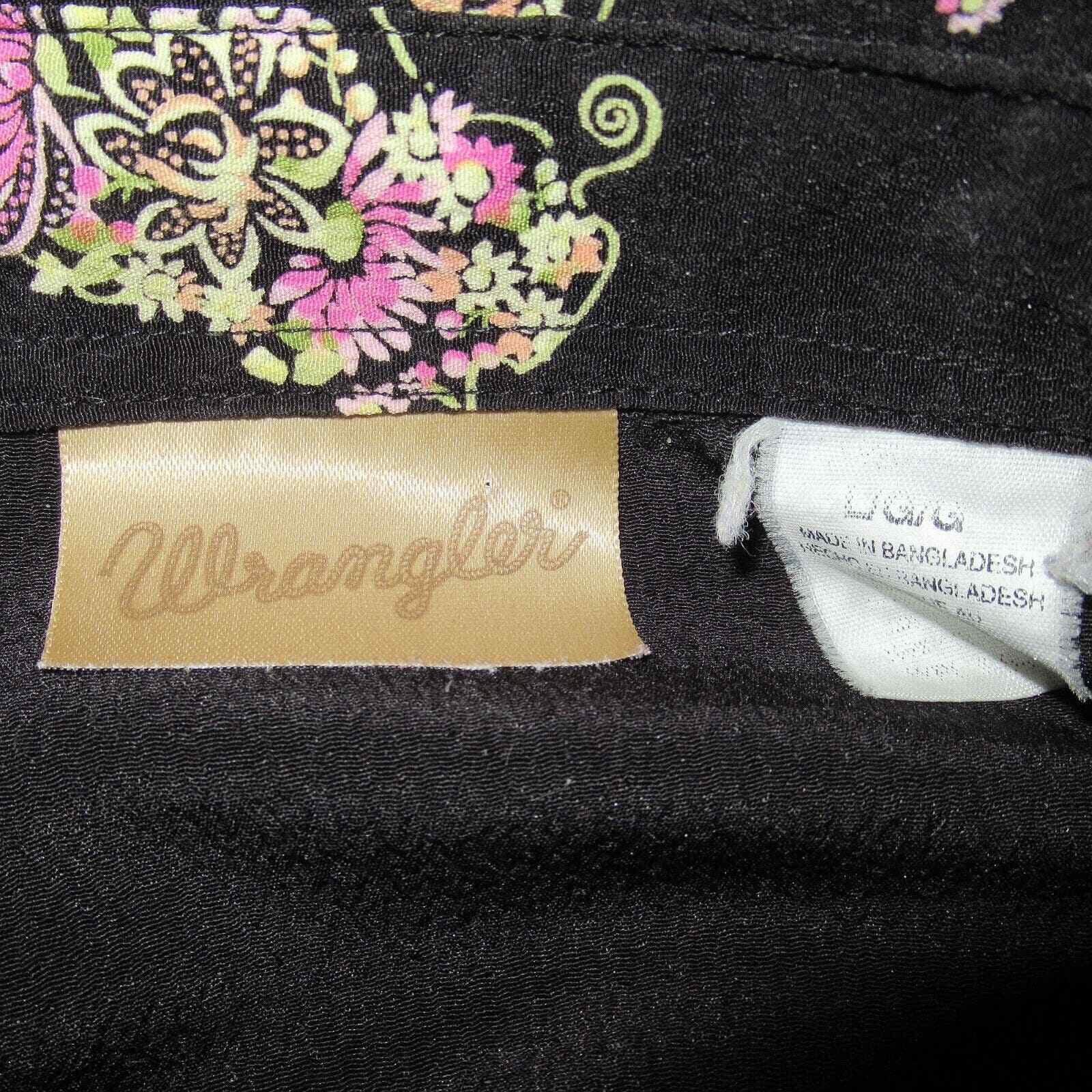 Vintage Wrangler Western Wear Rodeo Cowboy Boot Snap Button Woman s Blouse Large