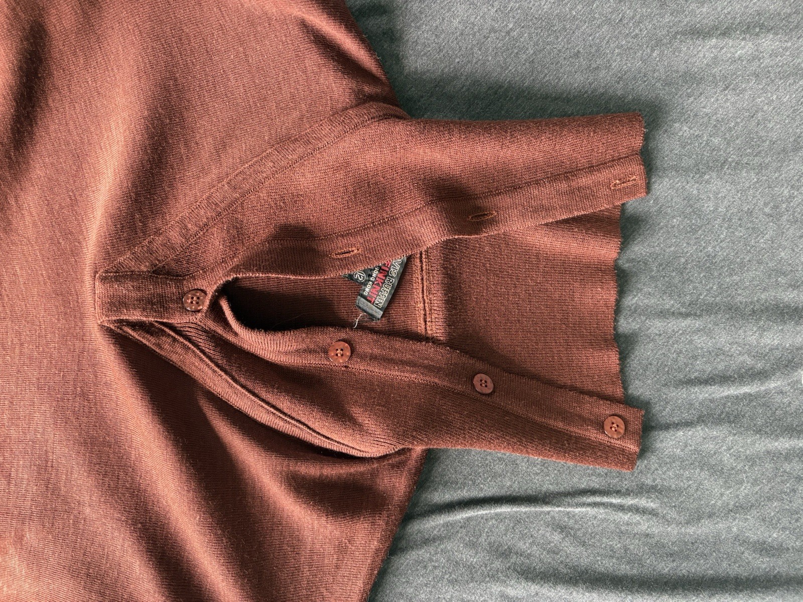 Vintage 70s Clovis Ruffin Ruffinknit Wool Sailor Collar Sweater Rust Orange 12