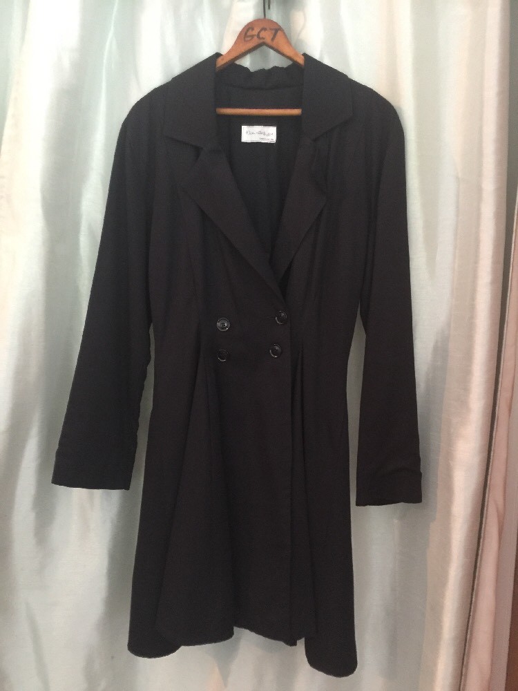 Vintage Miss Selfridge Women’s Size 8 Long One-Button Black Coat