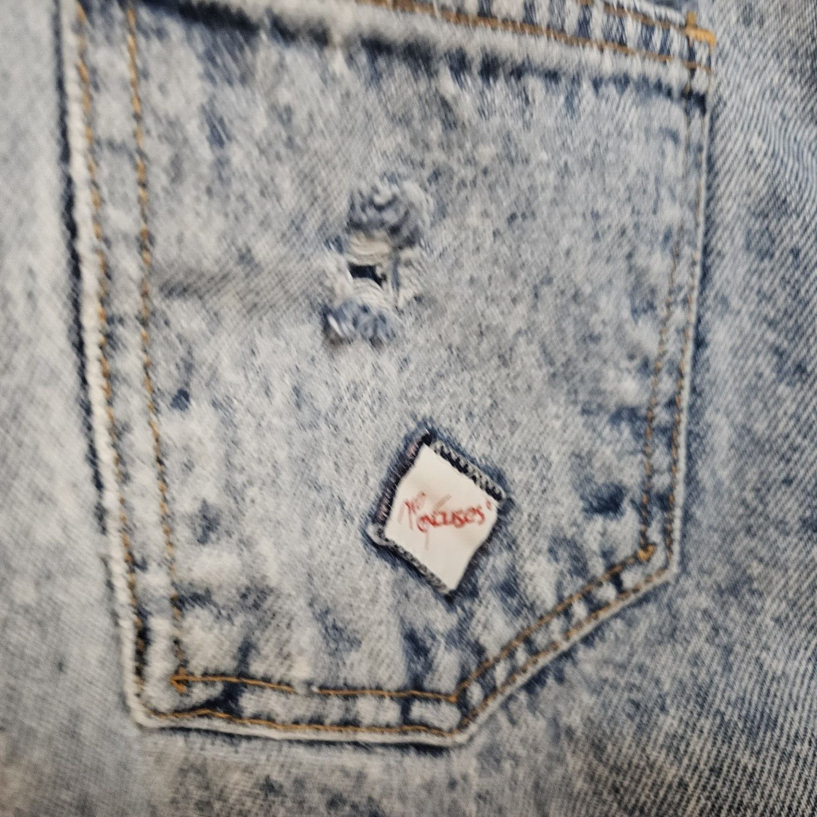 VTG 80s No Excuses High Waisted Acid Washed Distressed Jeans Women’s Sz 11