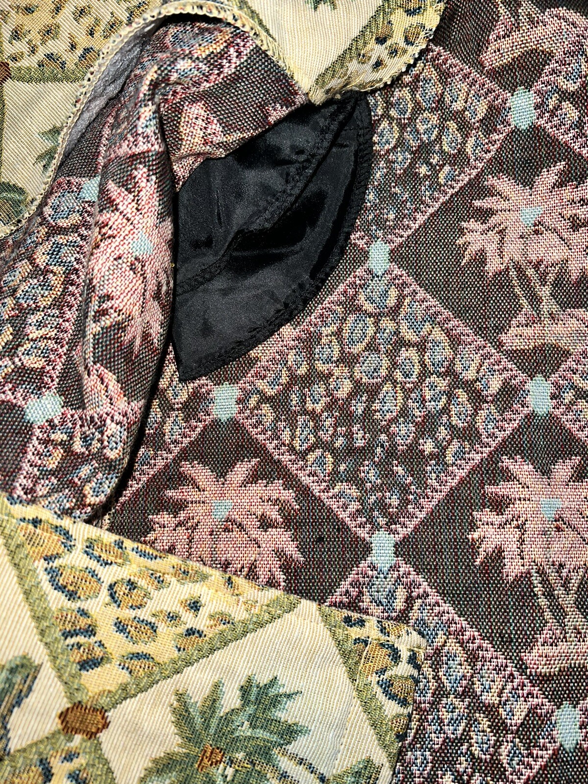 Erin London Women’s Medium Blazer Jacket Tapestry Textured Leopard Palm Tree EUC