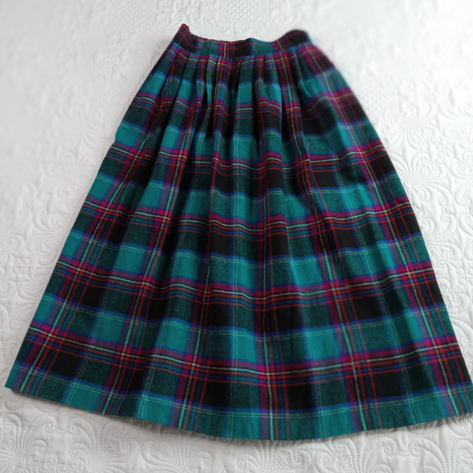 Bedford Fair Wool Blend Plaid Skirt Womens 10 Pleated Classic Academia Vtg 80s