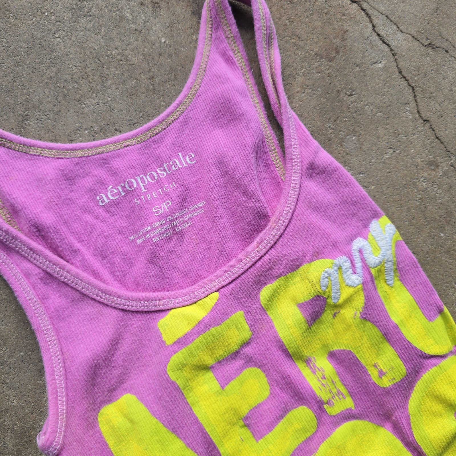 Y2K Aeropostale Big Spell Tank Top Vintage aero M Pink