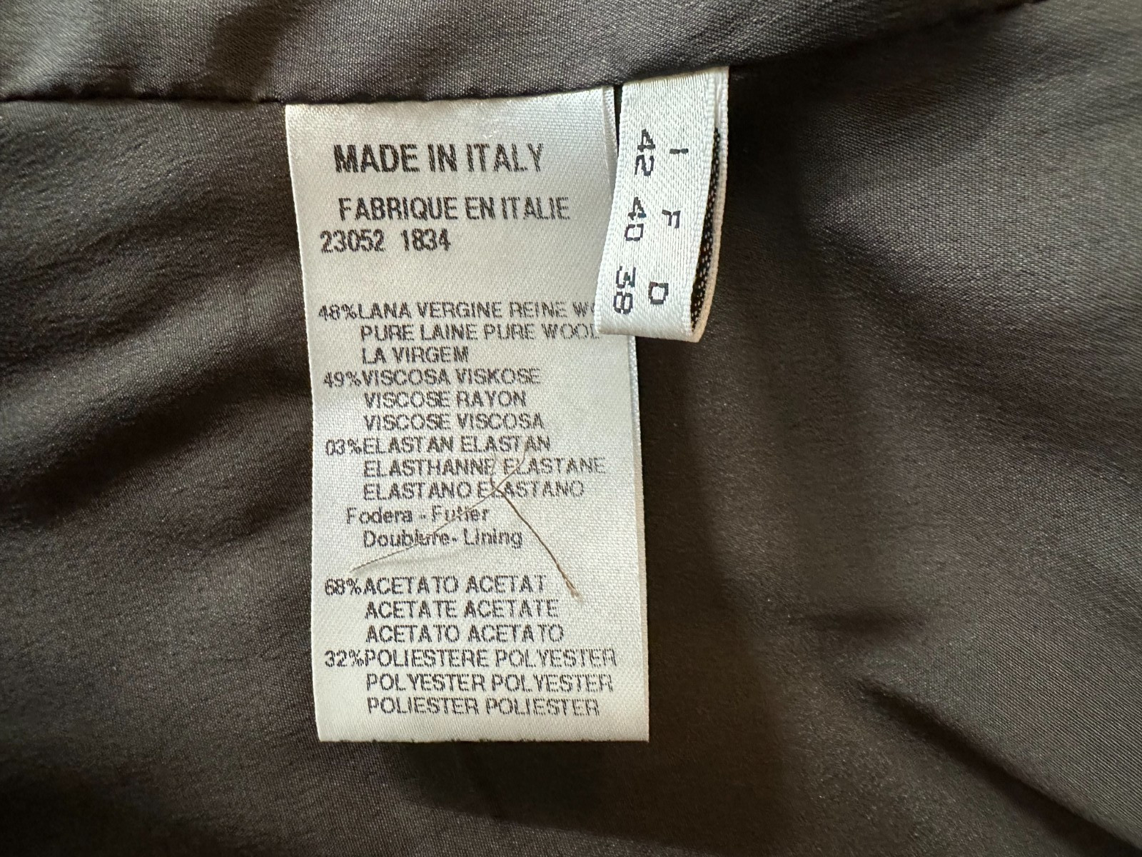 Gianni Versace Genny Womens A-Line Skirt Suit Size 42 Brown Tweed Wool Italy