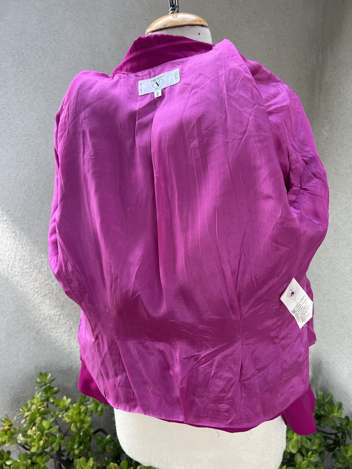 Vintage Preppy Jacket By Valentino Miss V fuchsia pink wool sz 38 4 Italy