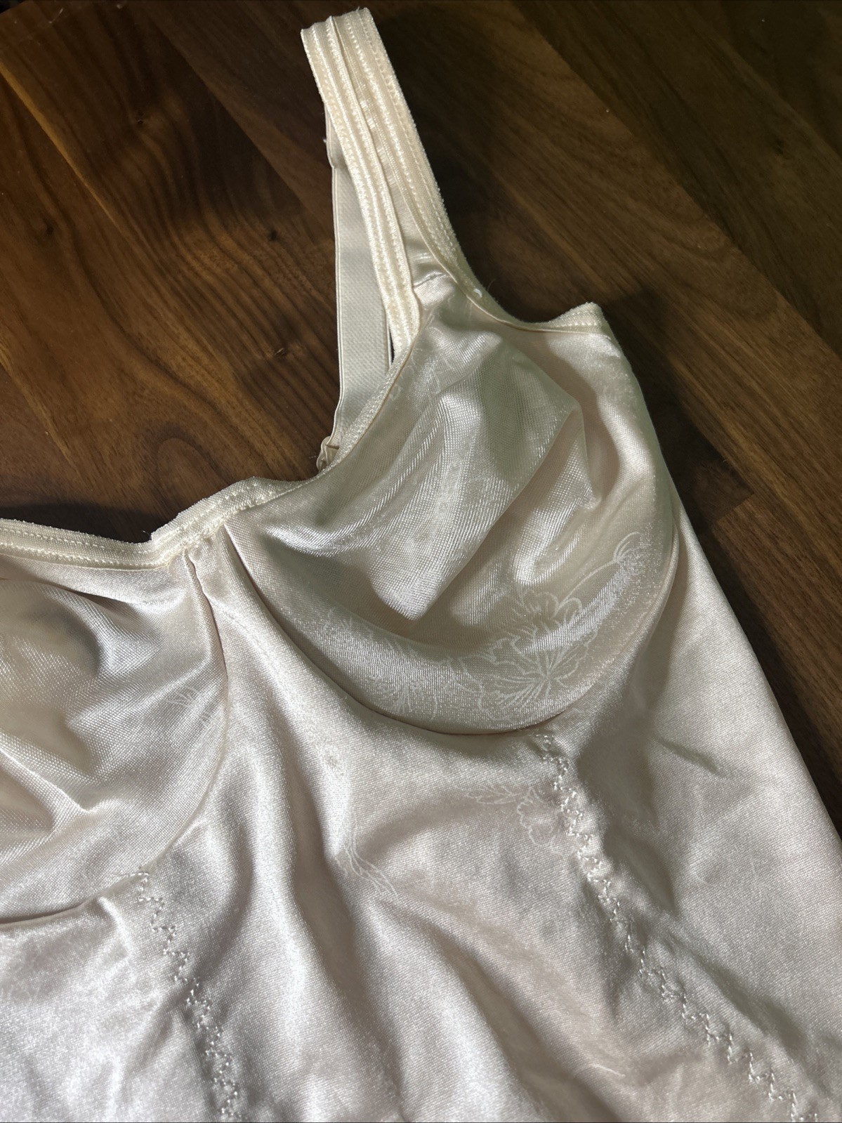 Vtg All in One Girdle Second Skin Shaper Bodysuit 36B Flexees Shiny Bodysuit