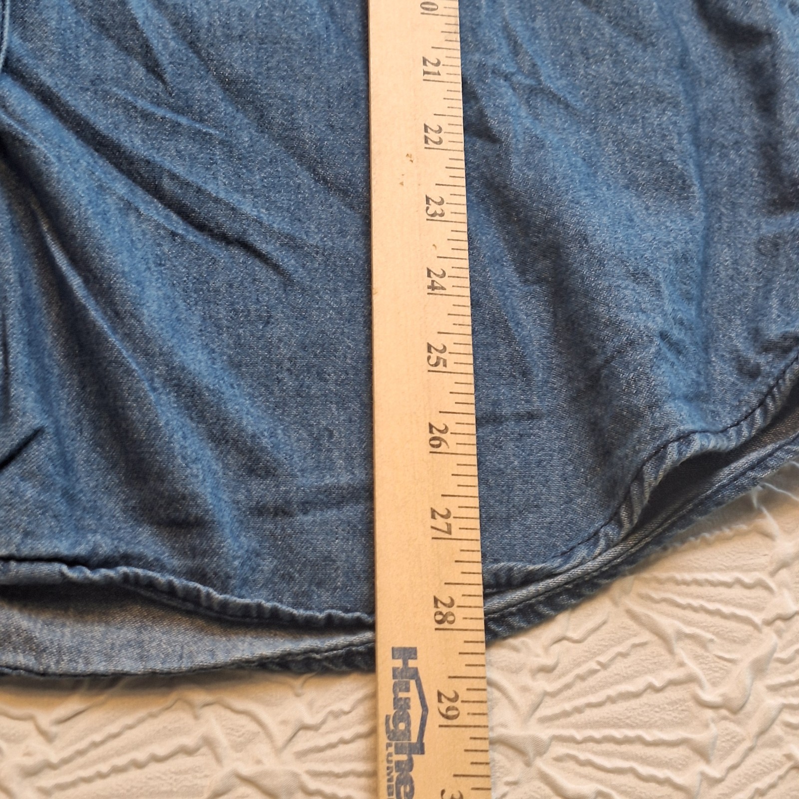 Vintage 90s Faded Glory Women’s Denim Shirt Collar Oversized M Grunge