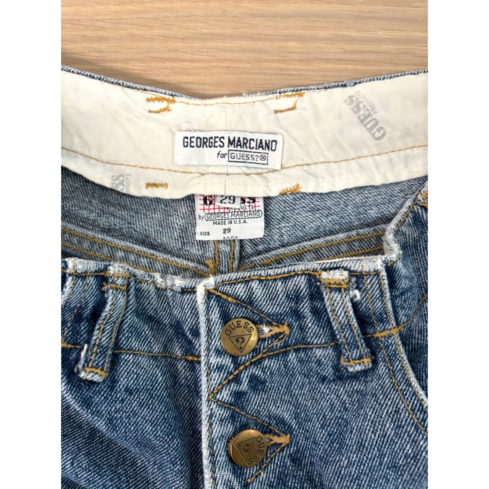 Georges Marciano for Guess Vintage High Waisted Tapered Button Fly Jeans Blue 29