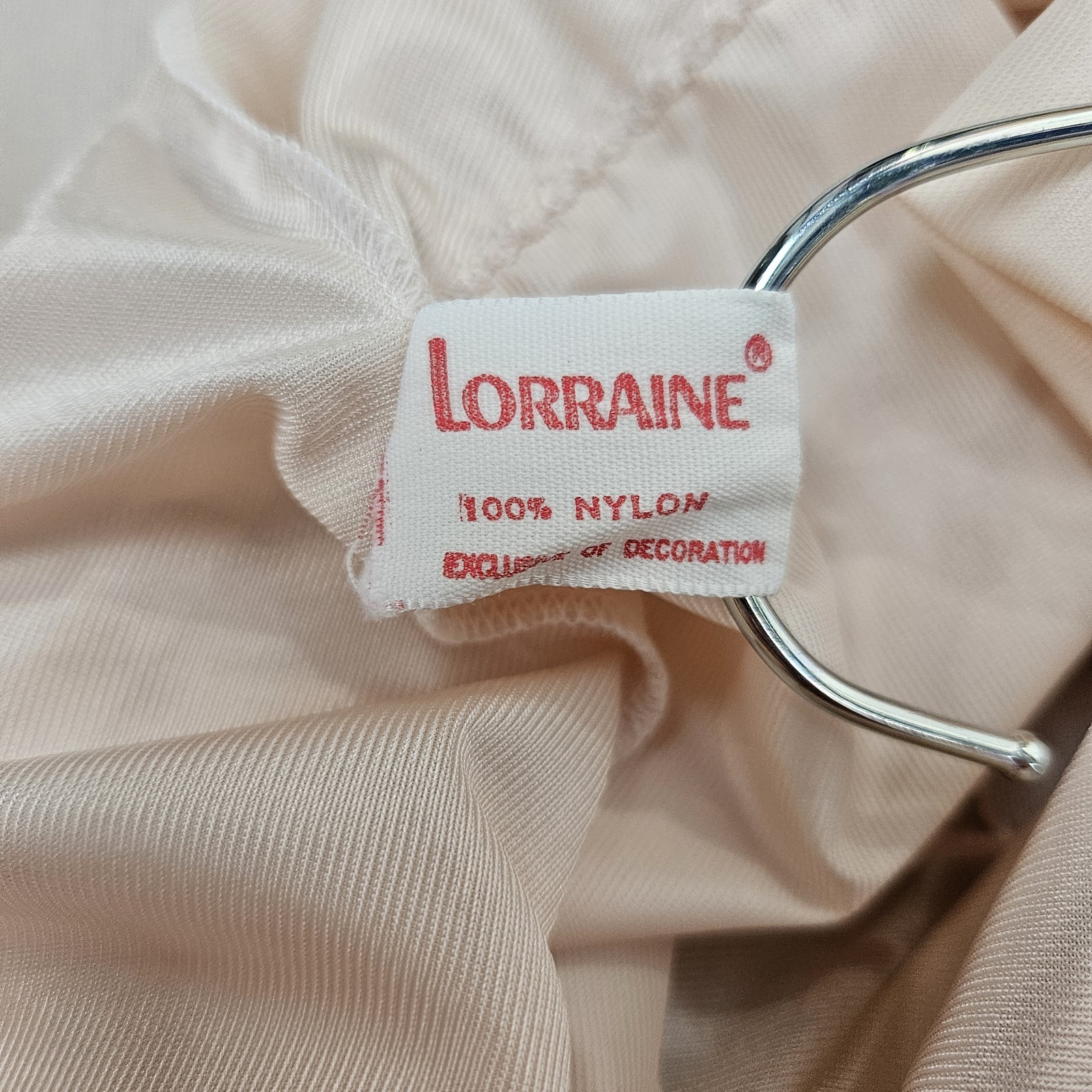 Vintage Sz 36 Lorraine Peach Beige Long Slip Adjustable Straps Midi