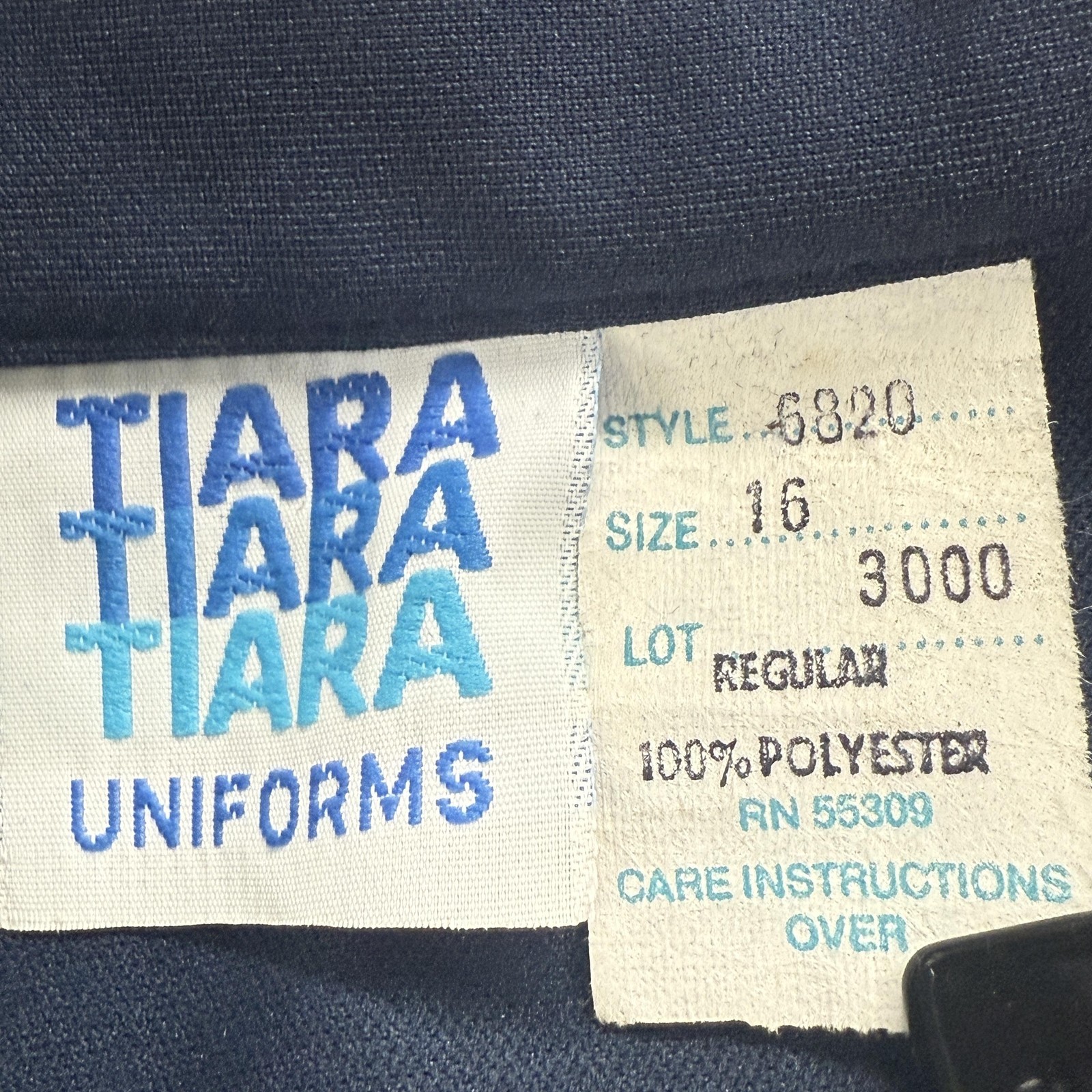 Vintage Tiara Dress Womens 16 Long Sleeve A Line Shirt Uniform 70s Polyester