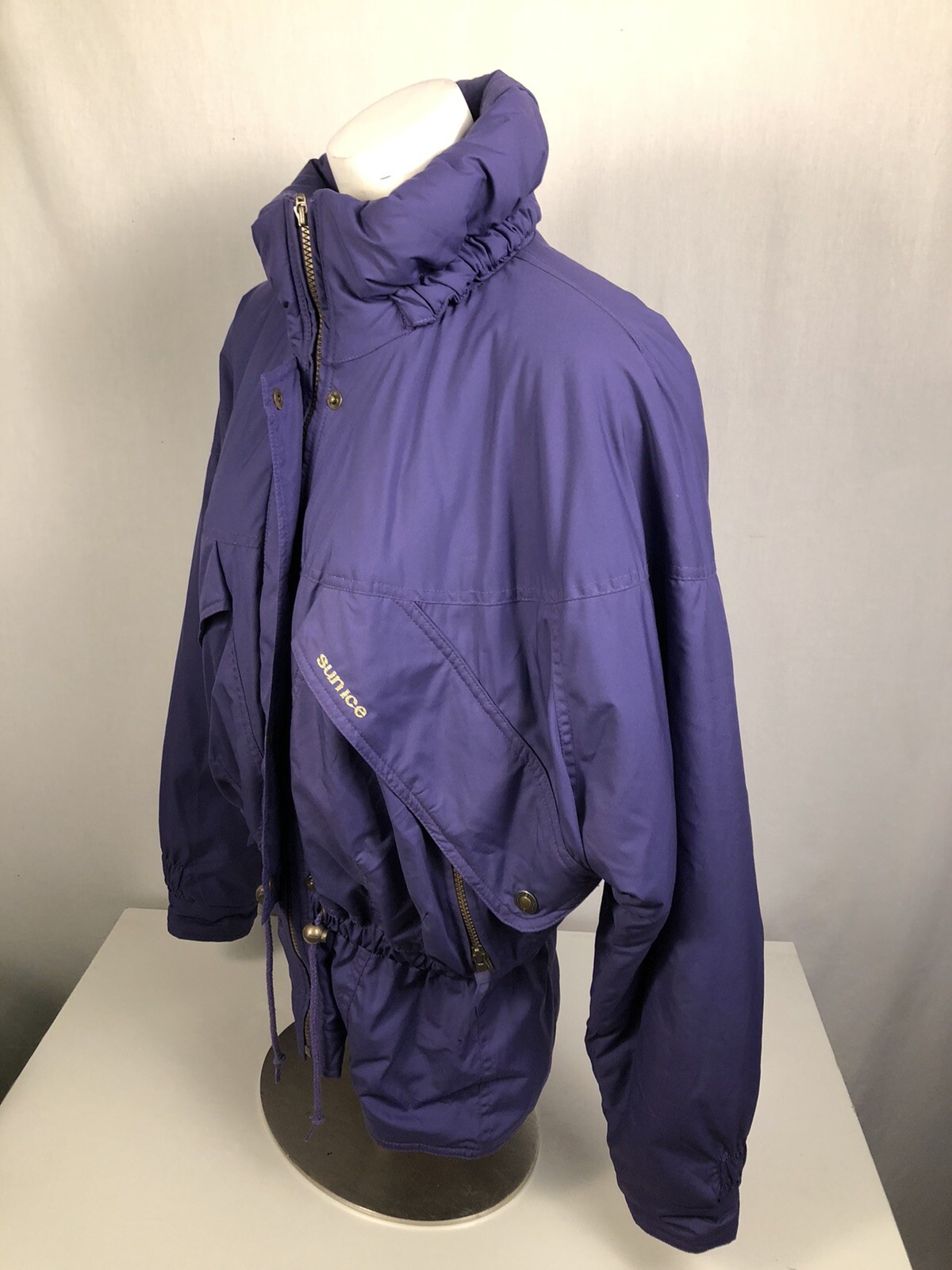 1989 Vintage SUN ICE Purple Womens 12 SKI SNOWBOARD Thermore Hooded Jacket Coat