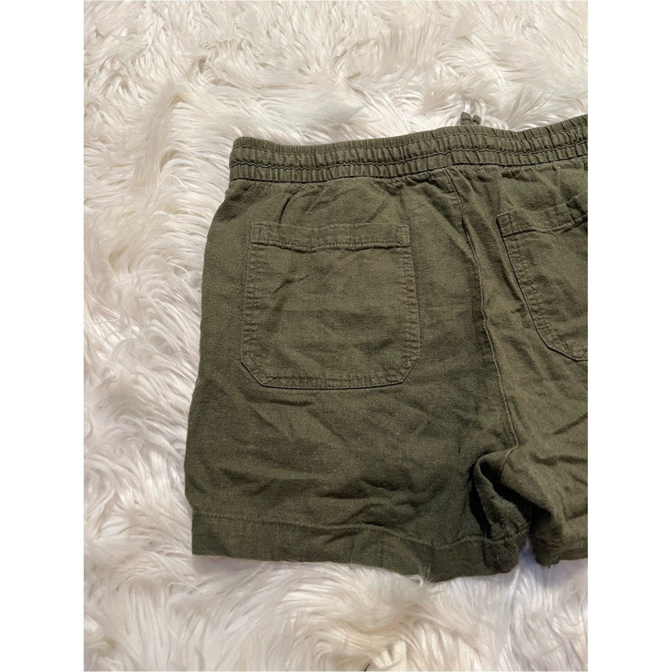 Old Navy Women’s Size Medium High Rise Linen Short Hunter Pines Green Utility