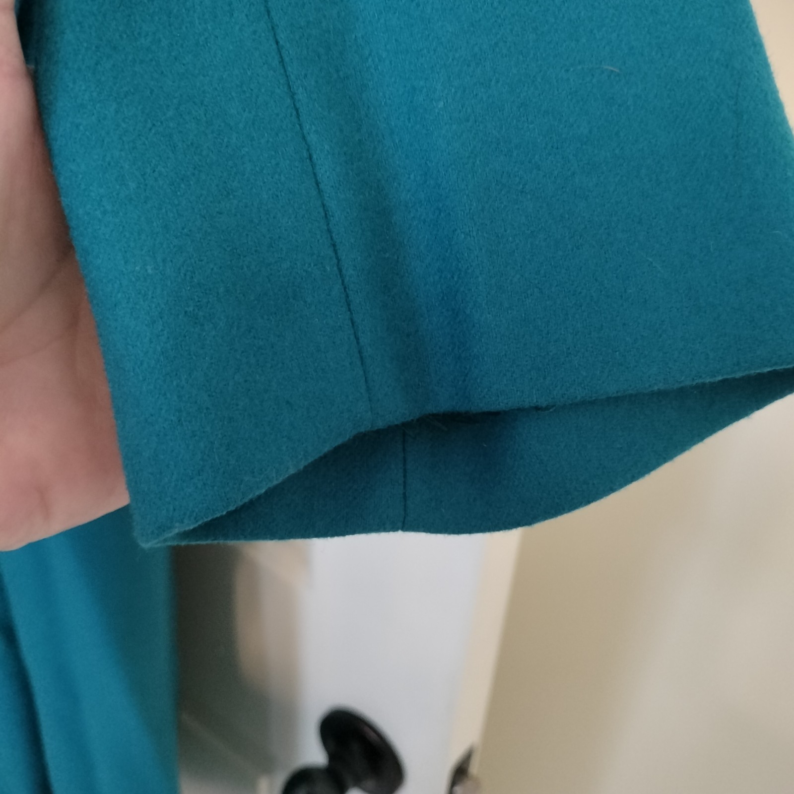 Vintage 1970s Pendleton Virgin Wool Lined Teal Trench Coat Women’s 16
