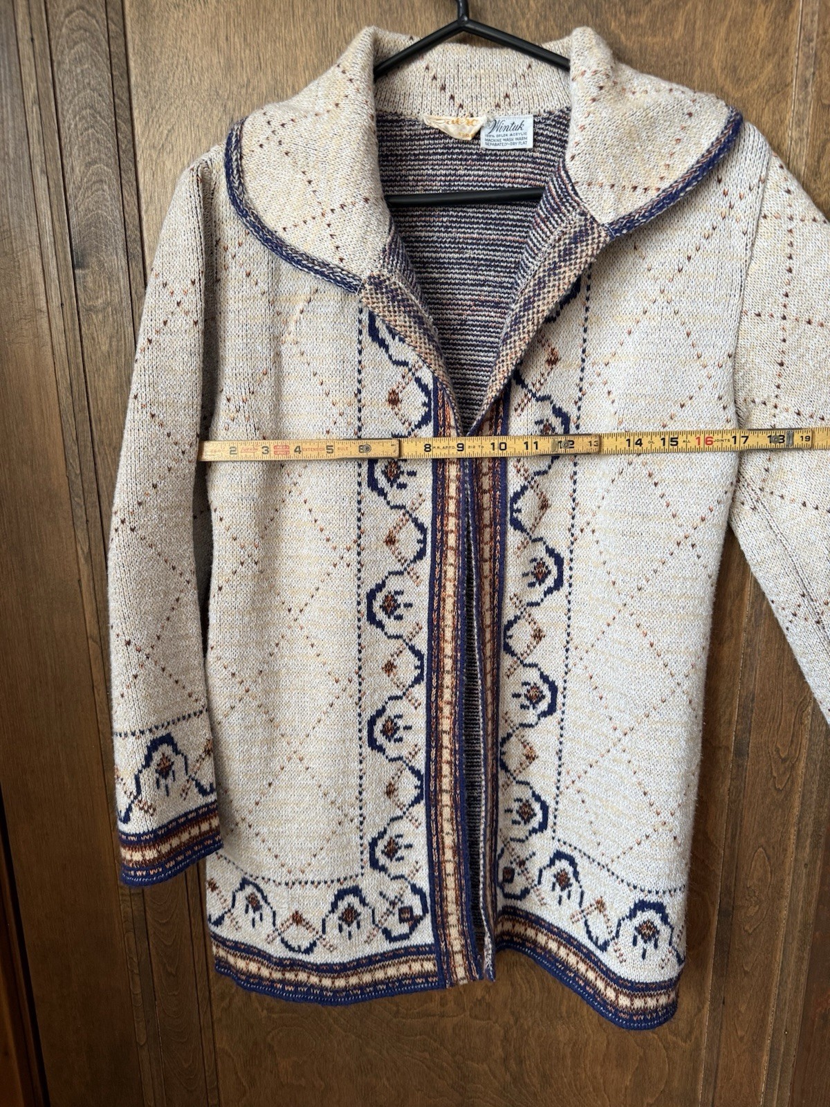 Vintage 1970s Wintuk by Sabra Southwest Collared Cardigan – No Belt