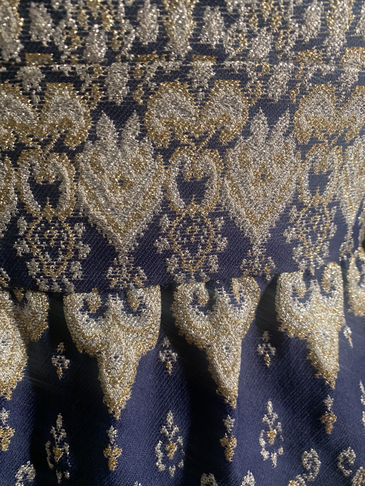 Blue Gold and Silver Brocade Vintage Jacket Dress