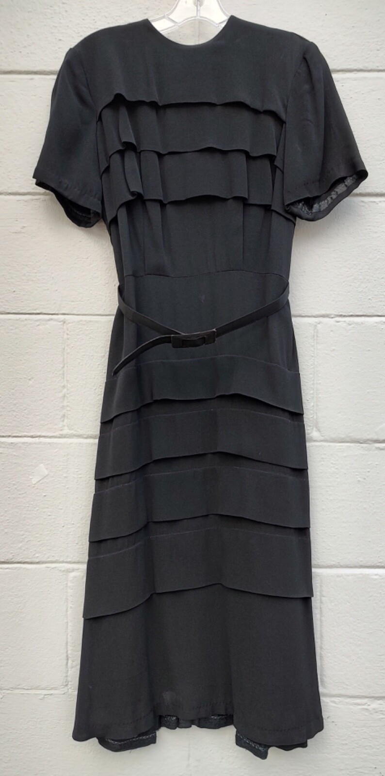 Leslie Fay flirty and fun 1950’s Black Rayon Cocktail dress