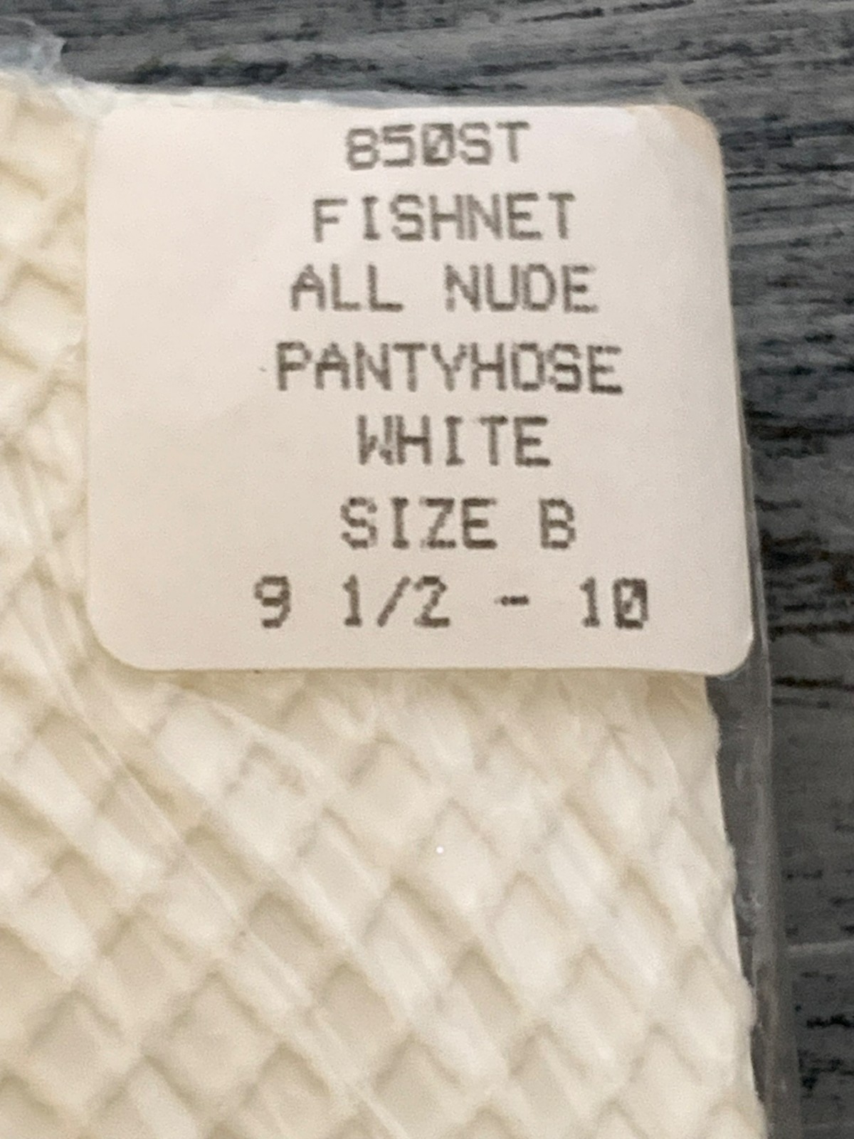 VTG Fishnet All Nude White Pantyhose Size B 9 1/2 – 10 Hosiery Retro