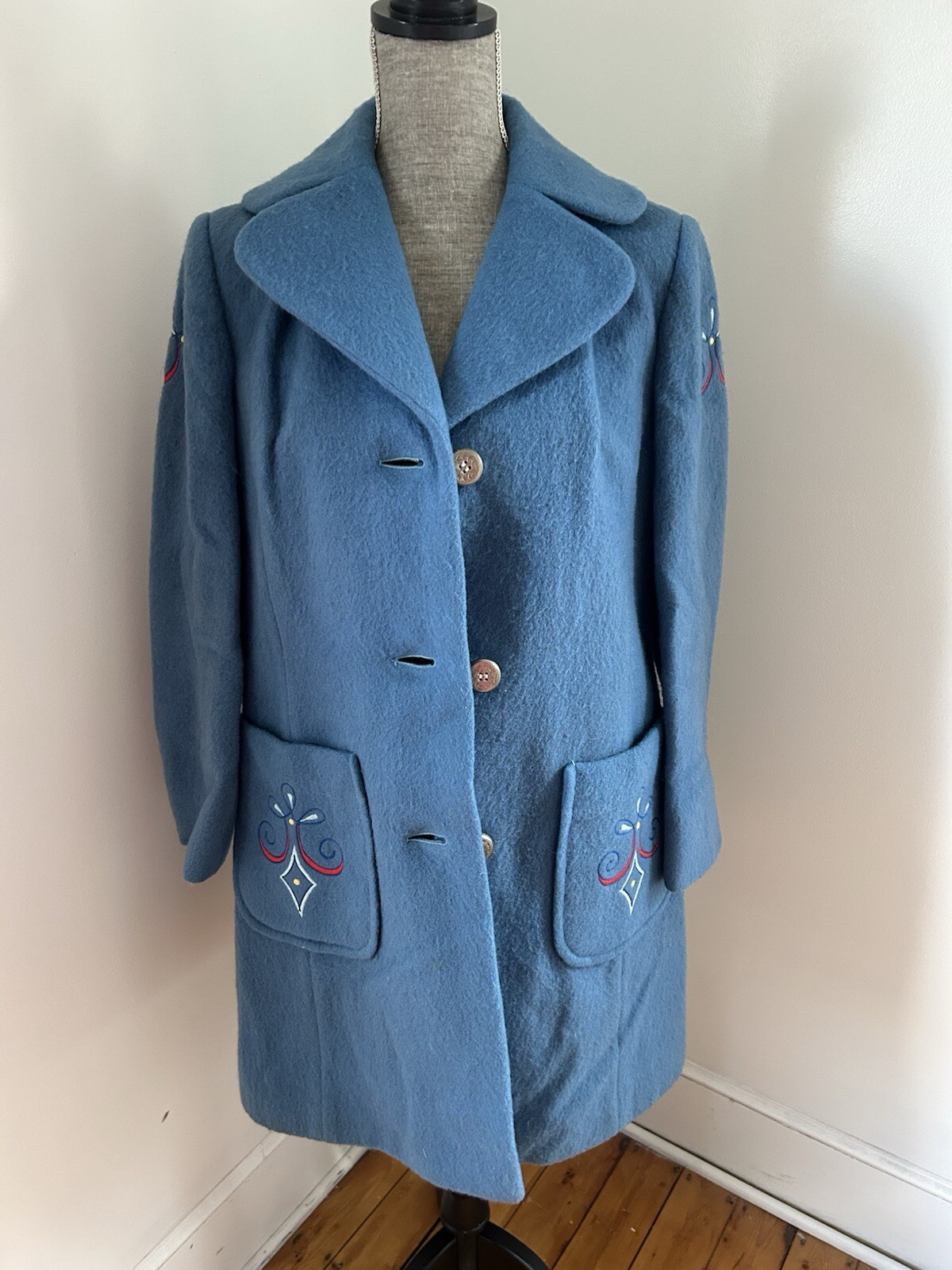 Vintage Original Loden Fashions By Alpine House Virgin Wool Coat S/M