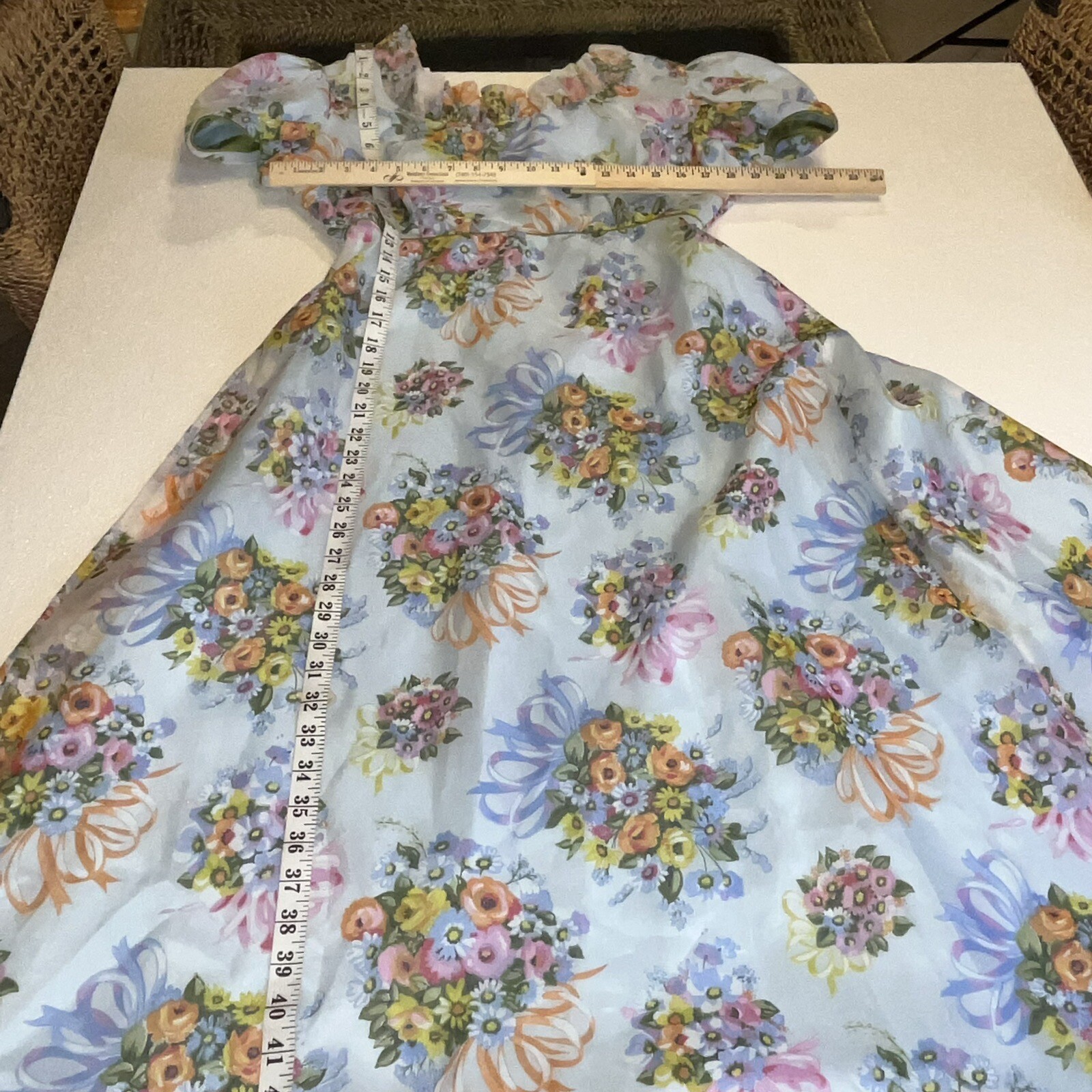 ABC ANGELAIR BY MONIKA Floral Vtg Dress Small Medium Pre 1963 See Measurements