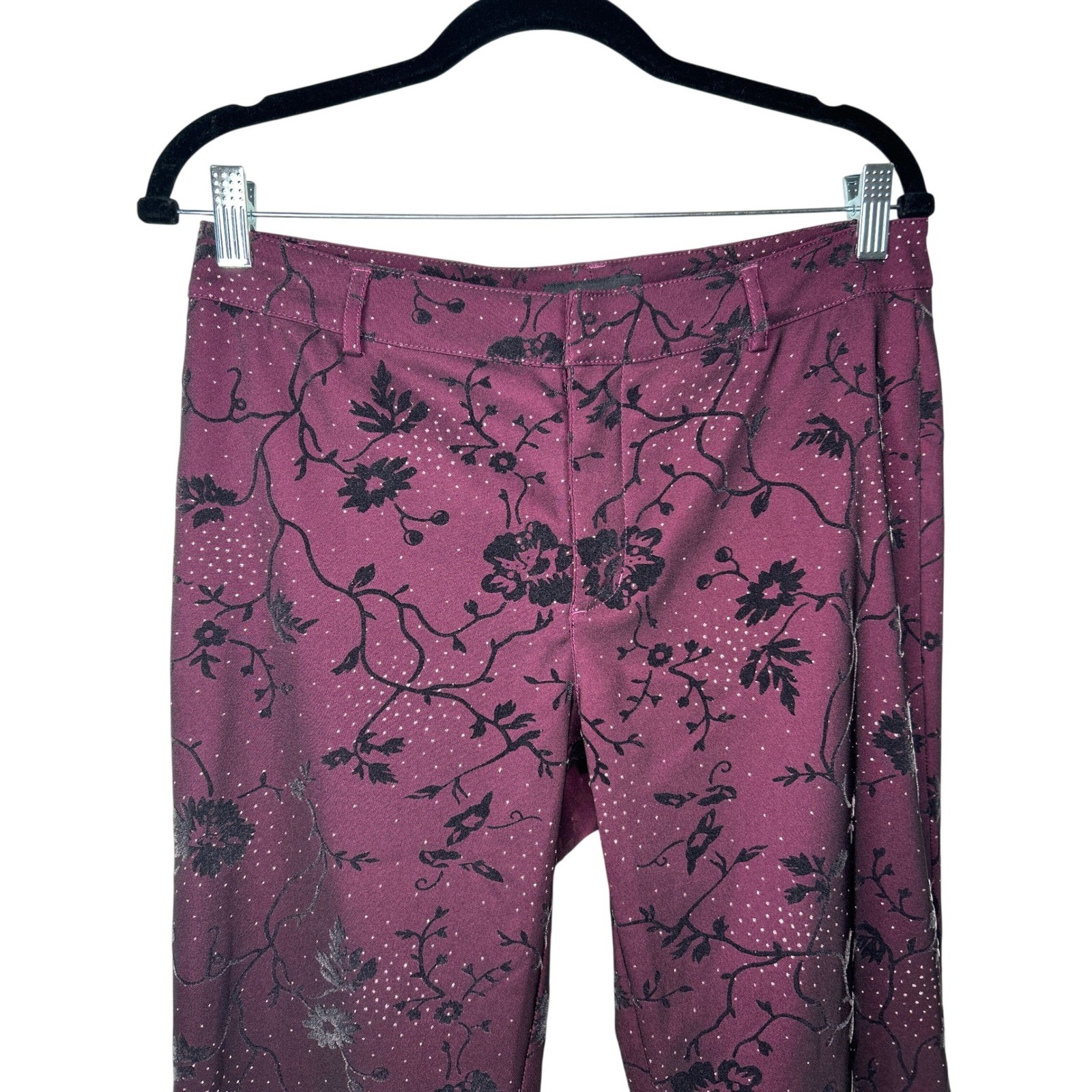 Vintage GUESS USA Velvet Burn-Out Glitter Pants Y2K Bootcut Size 31 Witchy Rare