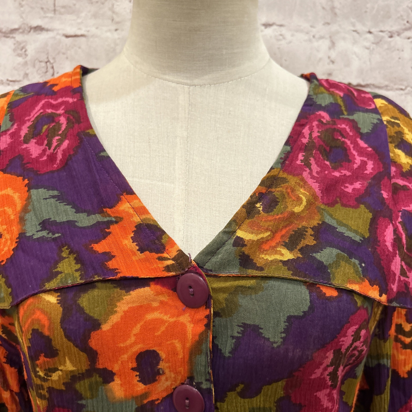 Vintage PASSPORTS OF PIER 1 IMPORTS Womens Dress S Cottage Core Floral 90’s