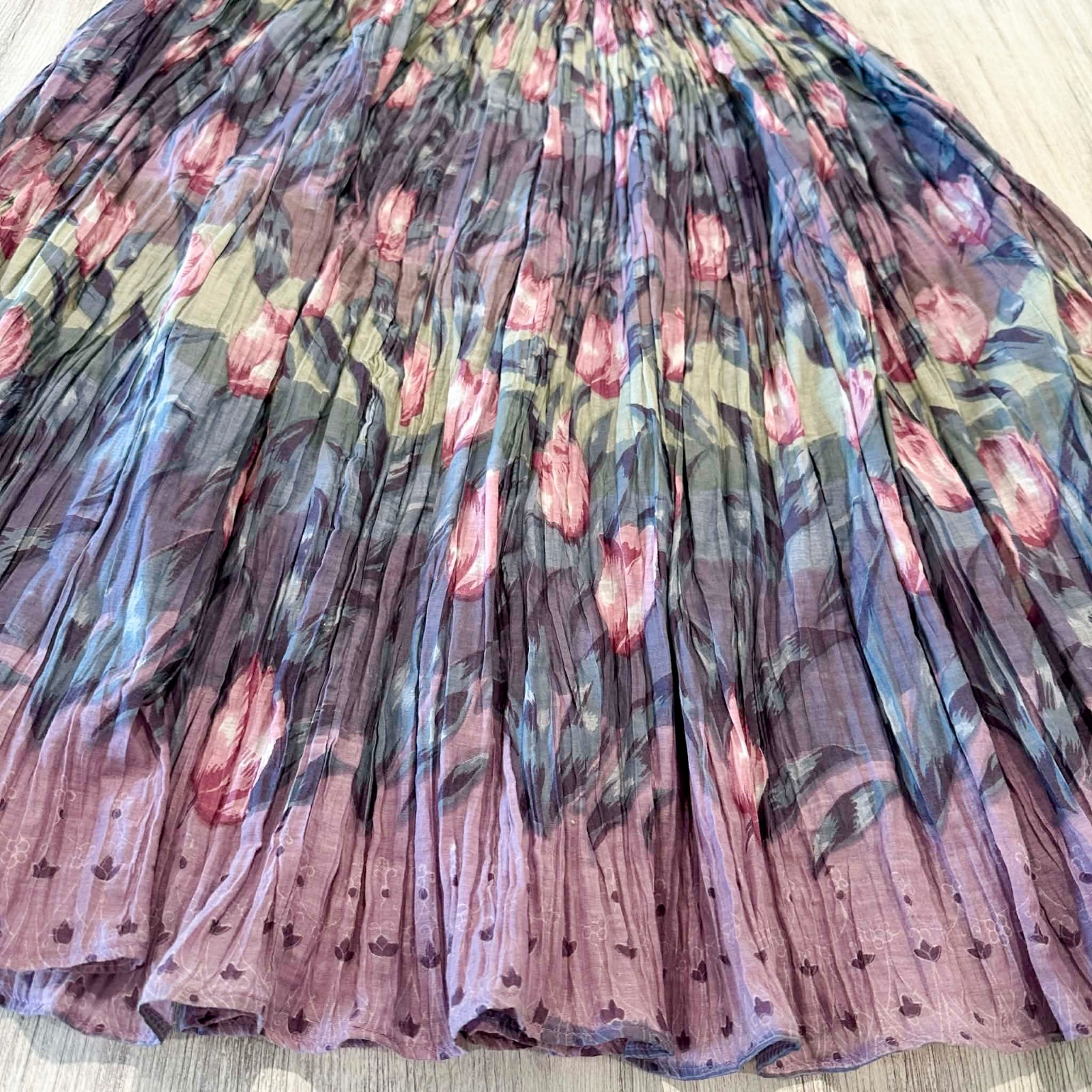 Vintage Phool 2 Piece Set Women’s L Floral Tulip Vest Skirt Boho Hippie Y2K Sz L