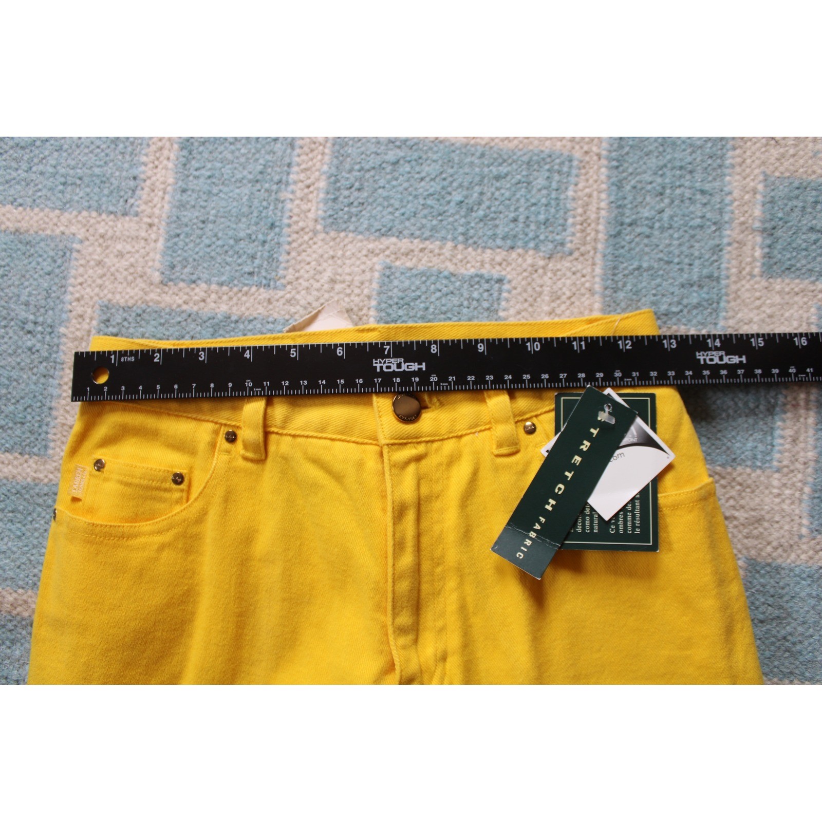 Vtg NWT Lauren Ralph Lauren 2P Yellow Jeans Classic Fit High Rise Stretch Denim