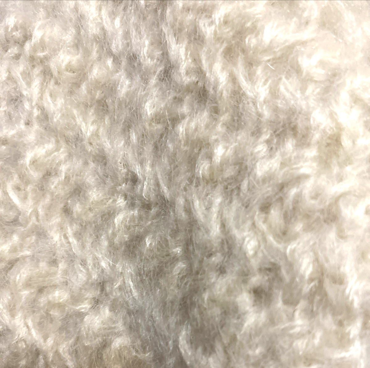 Vintage 60s_Ivory Long Mohair Wool High-Neck Capelet Collar Knit Coat, Sz S