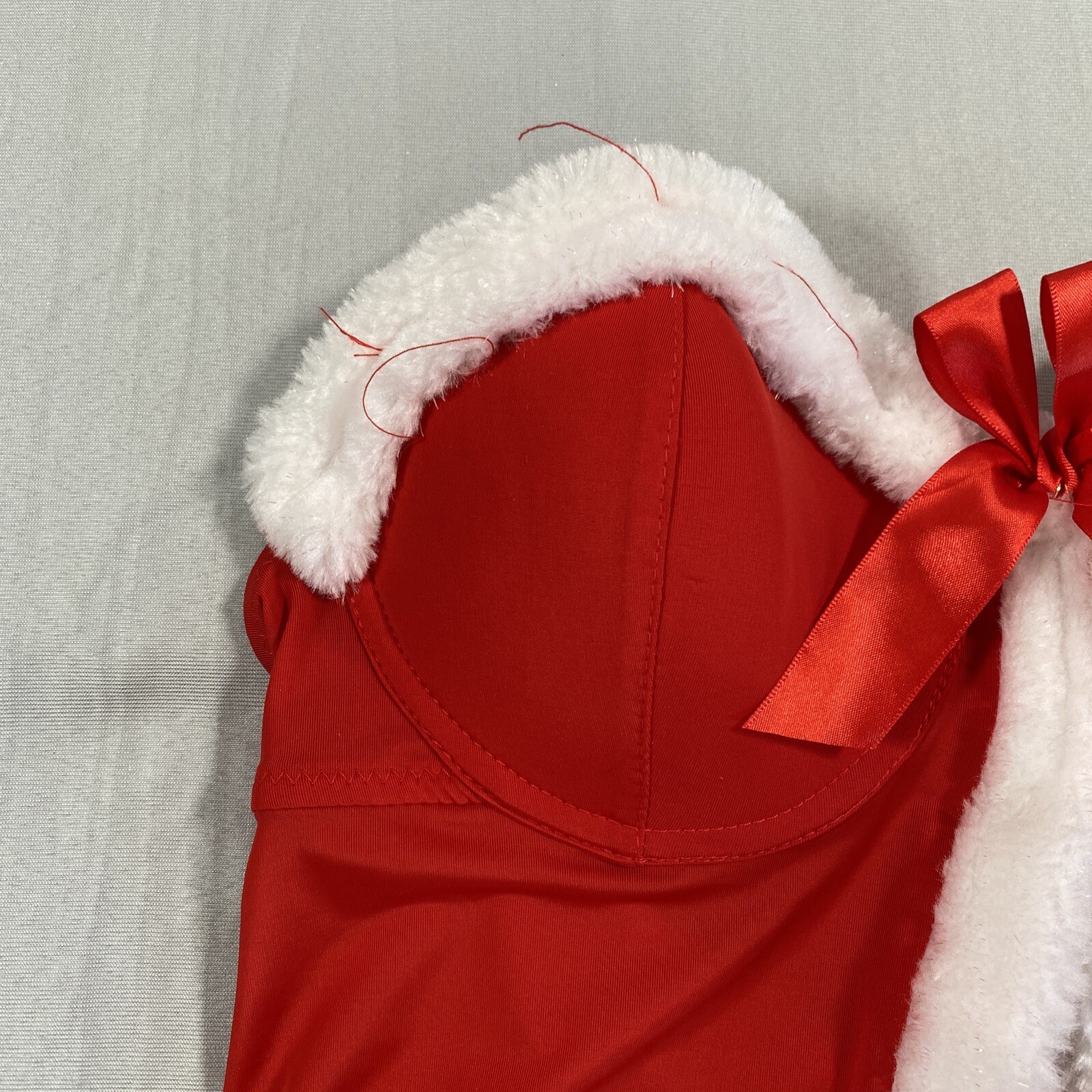 Body Candy Nightie Womens Medium Underwire Santa Mrs Claus Adjustable Faux Fur