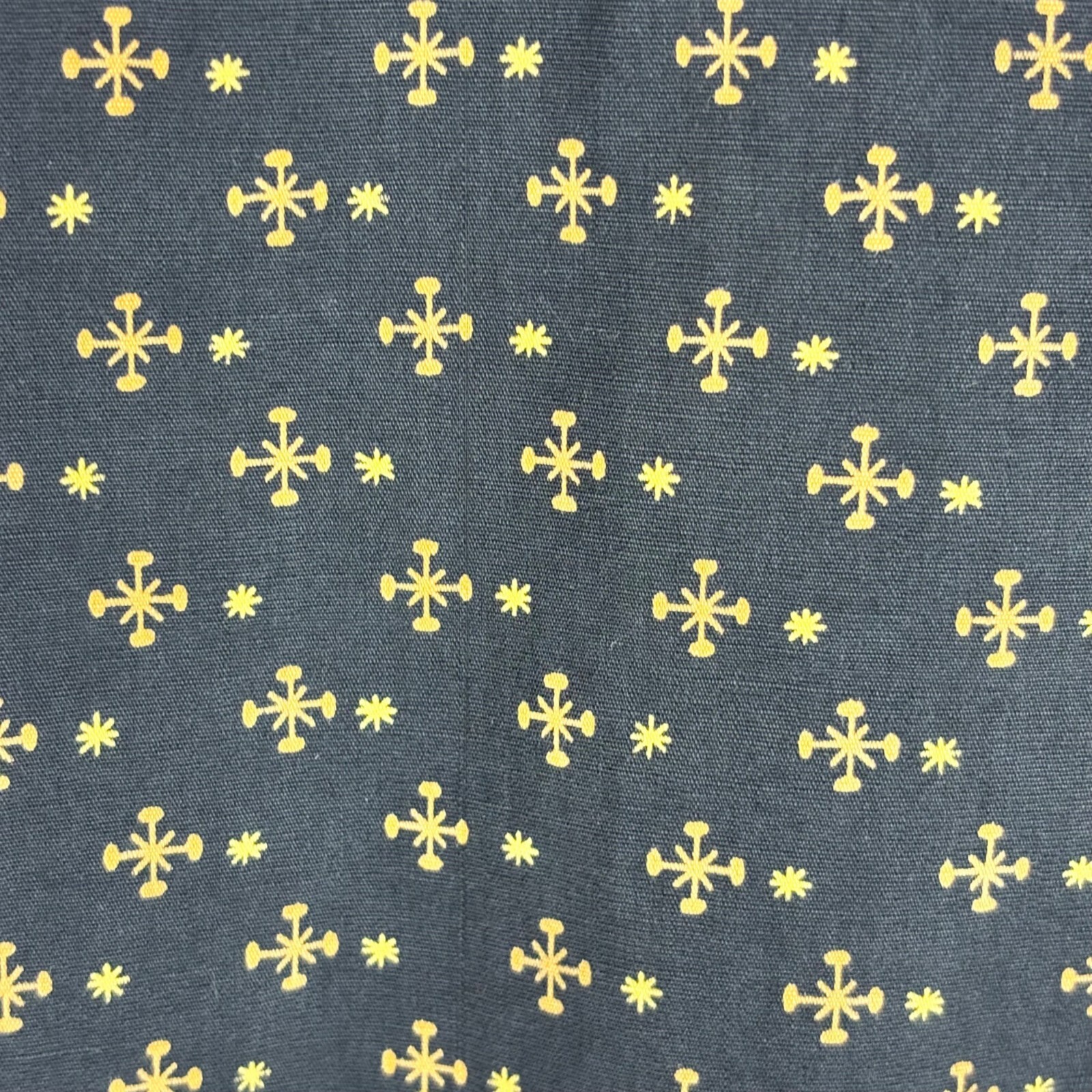 Vintage 50s Novelty Blouse Women’s Small Starburst Stars Print Black Yellow Top