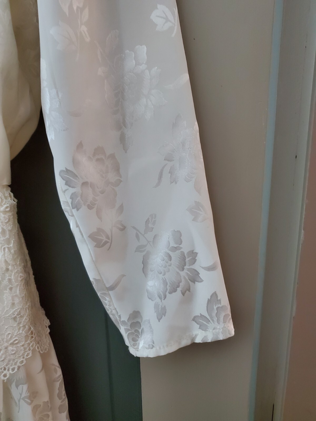 John Roberts Vintage 1980’s Brocade Satin Lace Style Dress Size 12