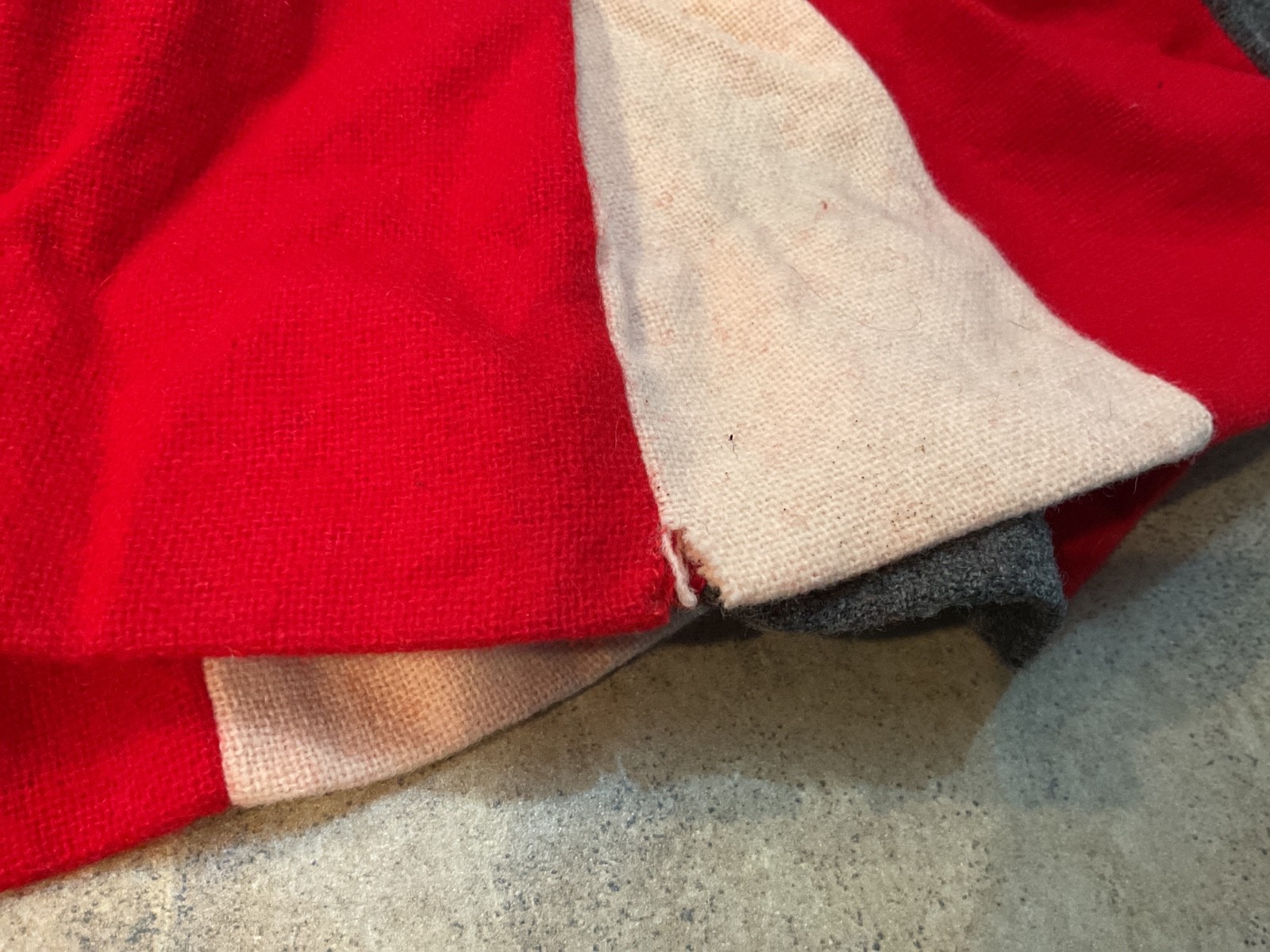 VTG Cheerleader Wool Pleated Cheer Skirt Red, Grey ,White 24” Waist