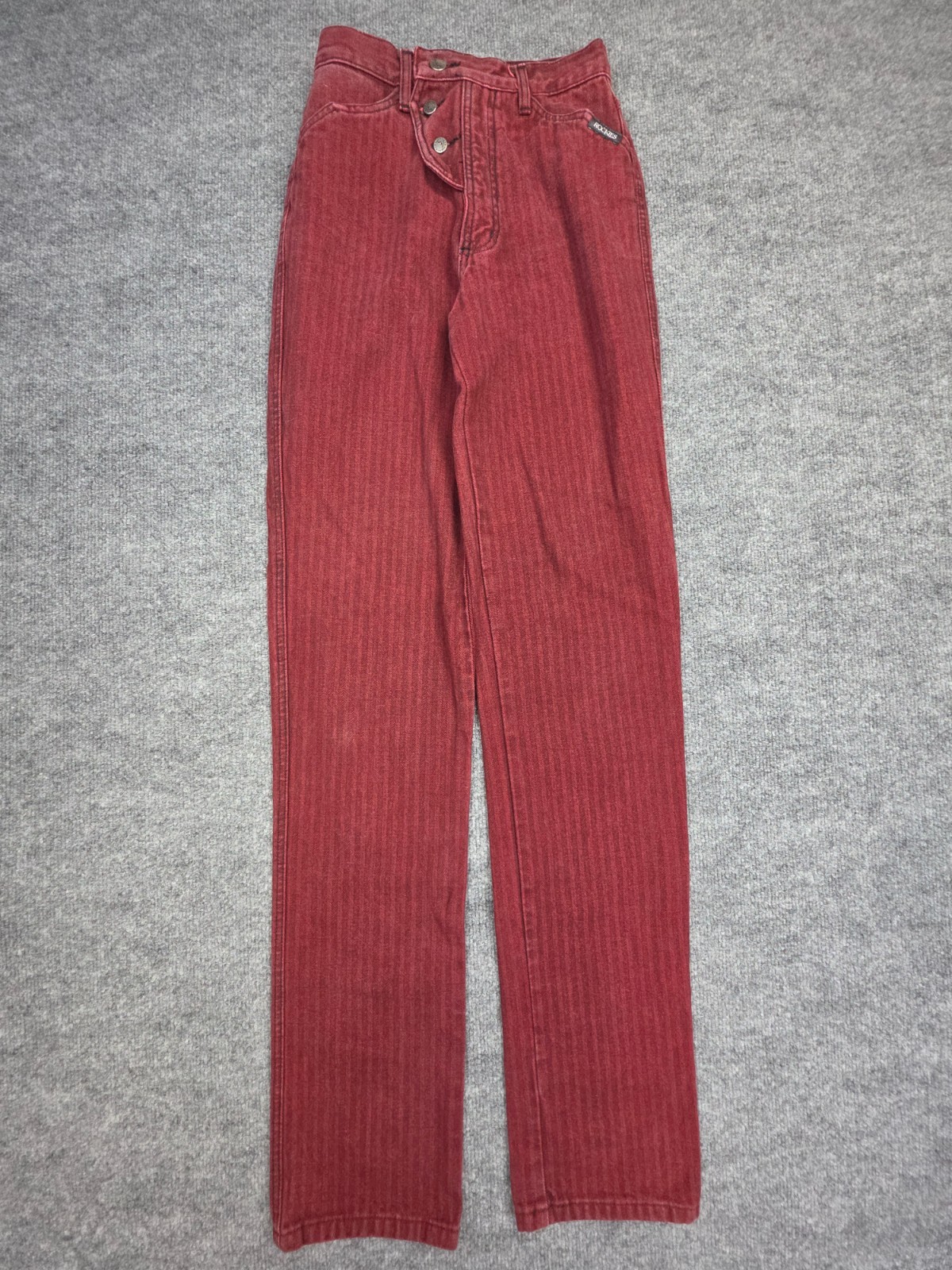 Vintage Rocky Mountain Rockies Pants Women’s 3 / 26 Red Stripe High Rise Flap